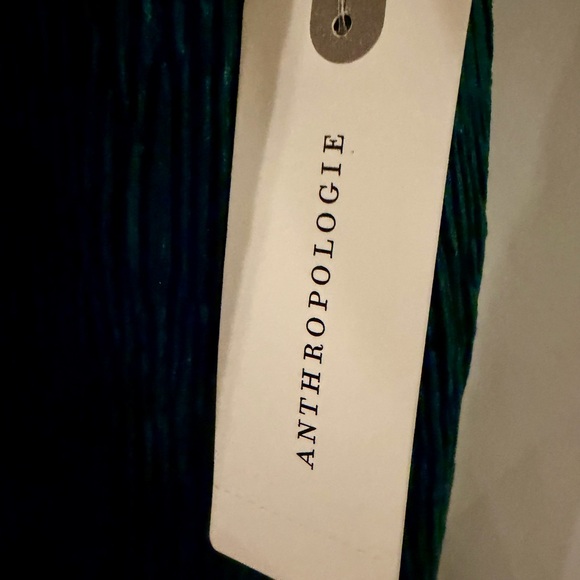 Anthropologie Maeve S NWT Twist Back Velvet Textured Midi Dress Emerald Green - Picture 5 of 5